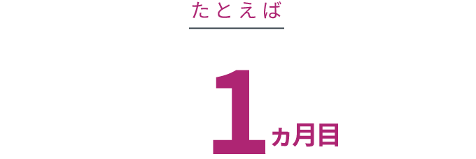 たとえば1ヵ月目